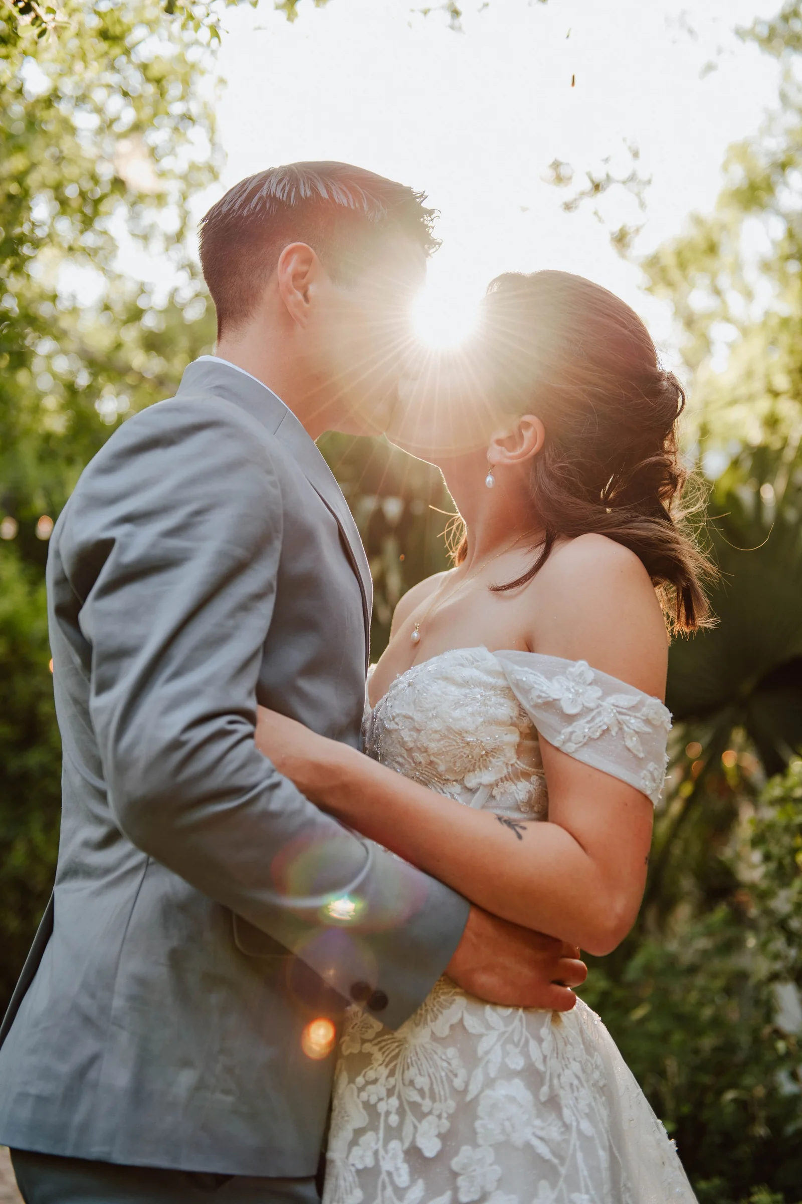 Sidney and Omar golden-hour wedding portrait